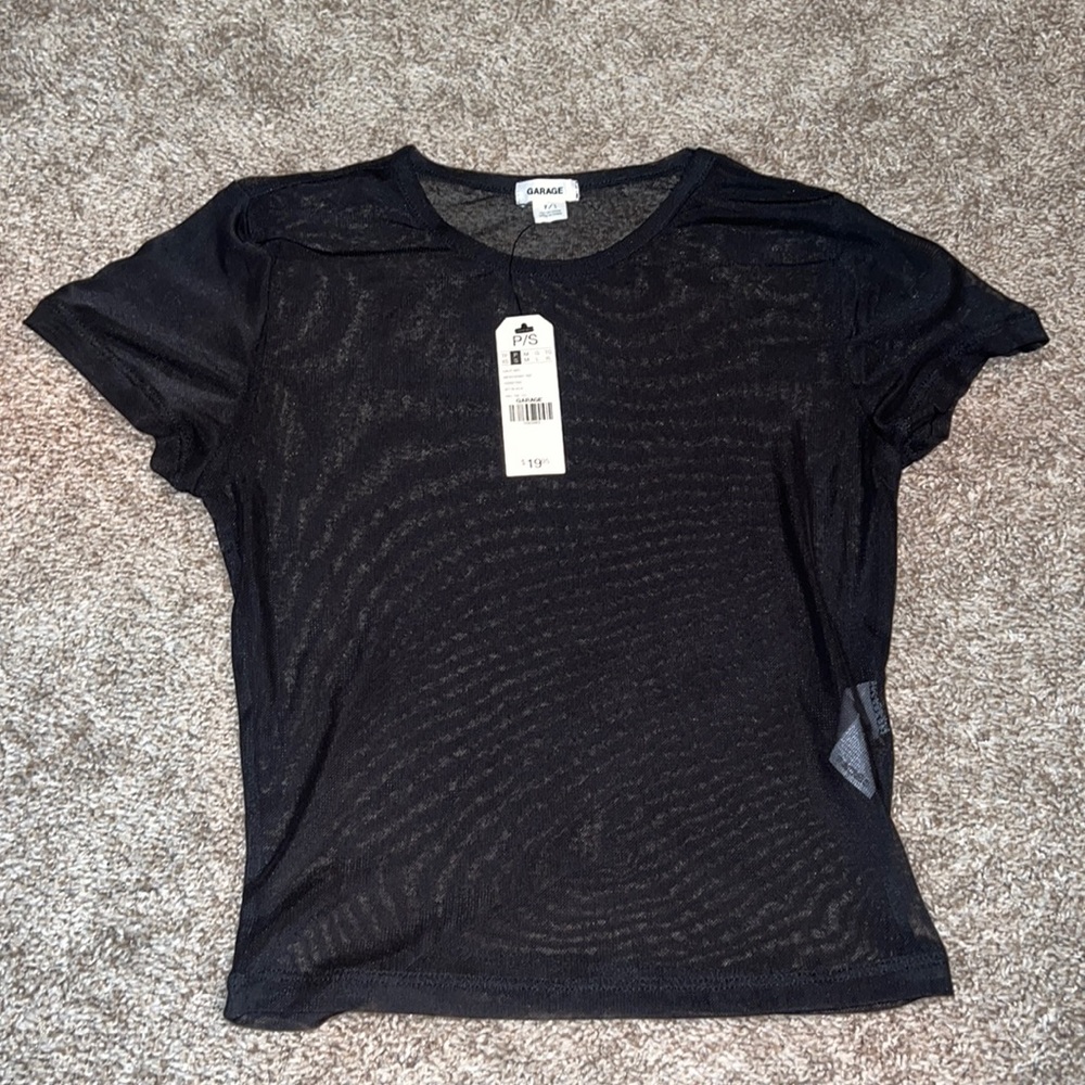 Black mesh short sleeve